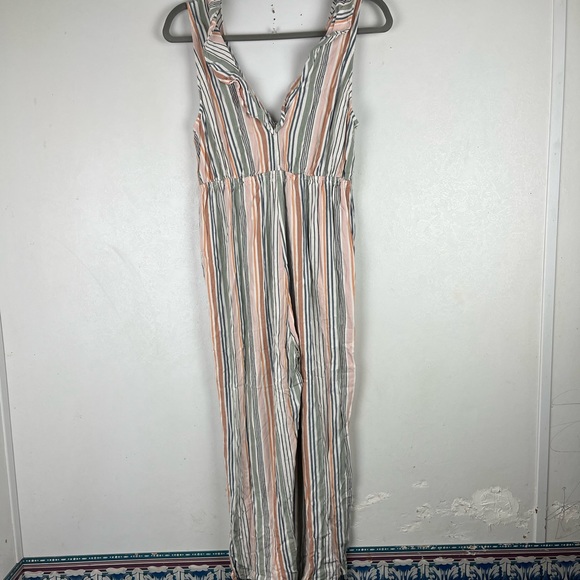 Saltwater Luxe Womens Striped Jumpsuit Sleeveless Wide Leg Pockets Size Medium - Picture 7 of 12